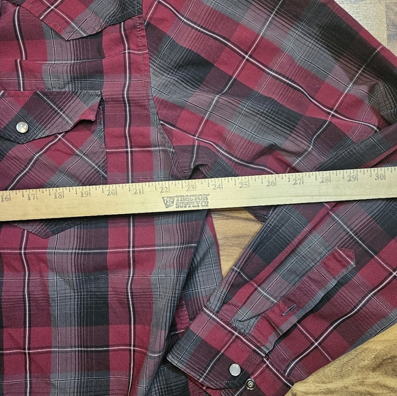 GC Blue Vintage Collection Mens Pearl Snap Shirt XL Red Plaid western - Picture 5 of 6